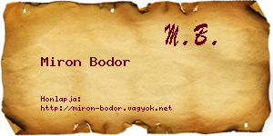 Miron Bodor névjegykártya